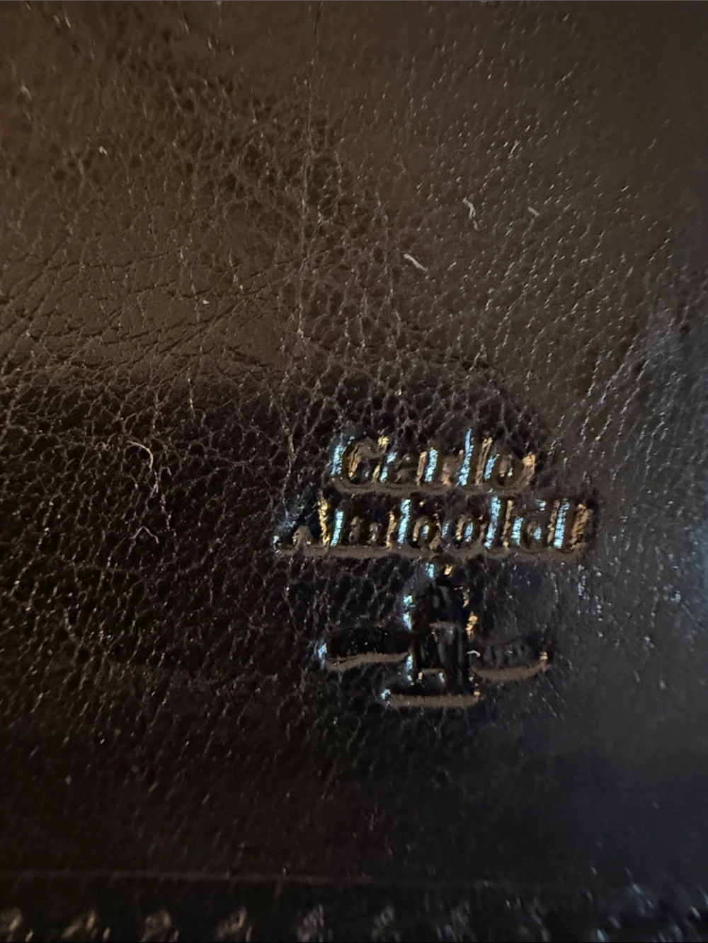 Carlo Amboldi Black Leather Bi-Fold Wallet